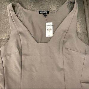 NEW! Gray crop top. Polyester blend. Square neckline